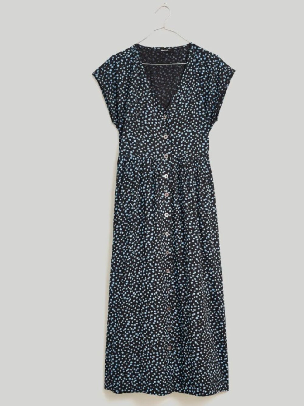 Madewell Button-Front Midi Dress in Campden Daisies